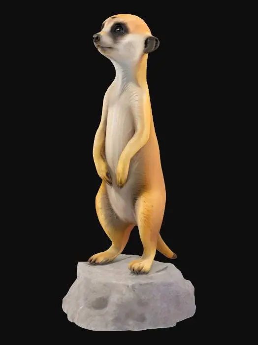 3D model for ein erdmännchen das in die ferne schaut