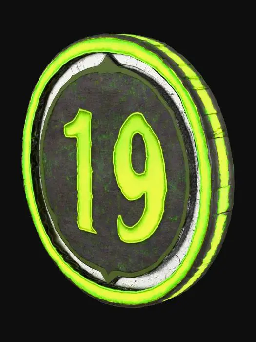 3D model for Map Marker token style, standing on it's edge like a coin. sll side symetrical, black dragon scale texture with blank areas on the sides.