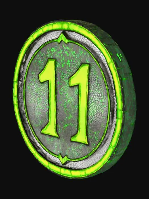 3D model for Map Marker token style, standing on it's edge like a coin. sll side symetrical, black dragon scale texture with blank areas on the sides.