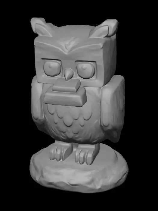 3D model for create a owl in Minecraft design , use only simple blocks, with no extra details