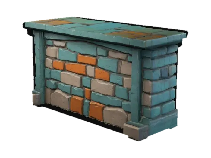 A single modular wall segment designed for a fortified base. The piece is… 3D model, vytvořený pomocí AI