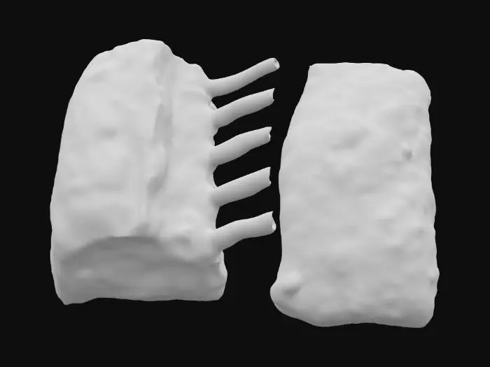 3D model for Ribs and Crackling in a Baking Tray, #food#