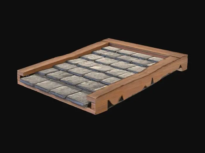 3D model for Slate roof straight