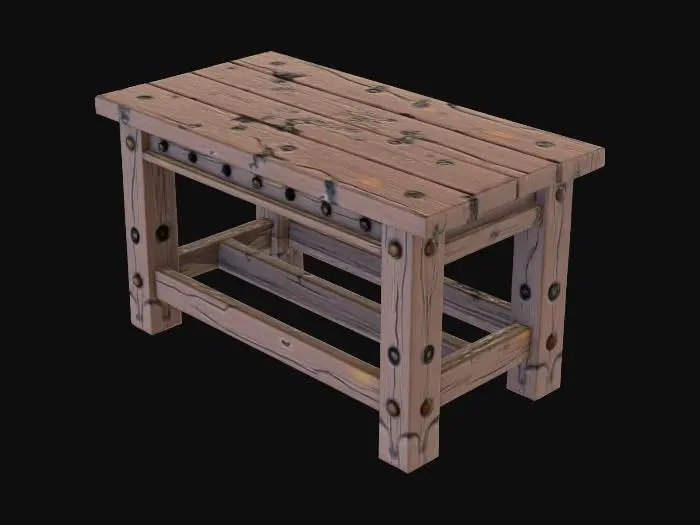 3D model for Medieval WorkBench