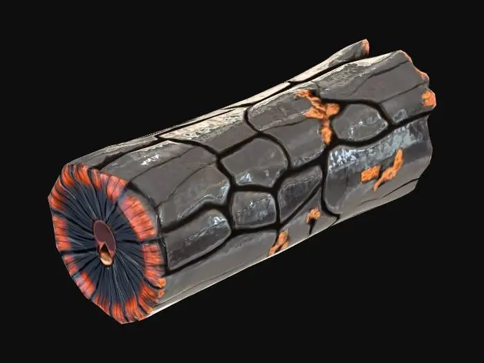 3D model for small burnt log