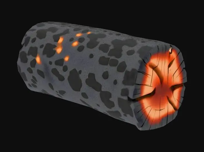 3D model for small burnt log