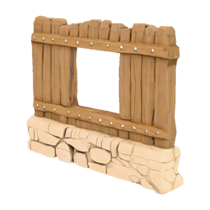 Medieval Window wall Frame 3D model, vytvořený pomocí AI