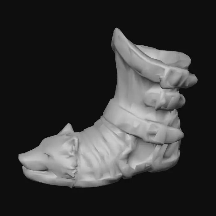 3D model for Meshy_AI_Emerald_Wolf_Boot_1230025332_generate