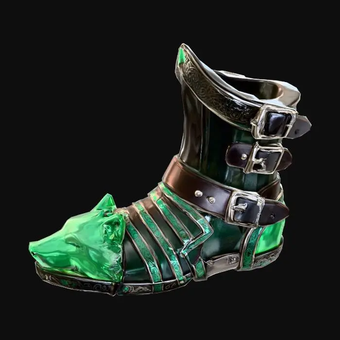 3D model for Meshy_AI_Emerald_Wolf_Boot_1230025332_generate