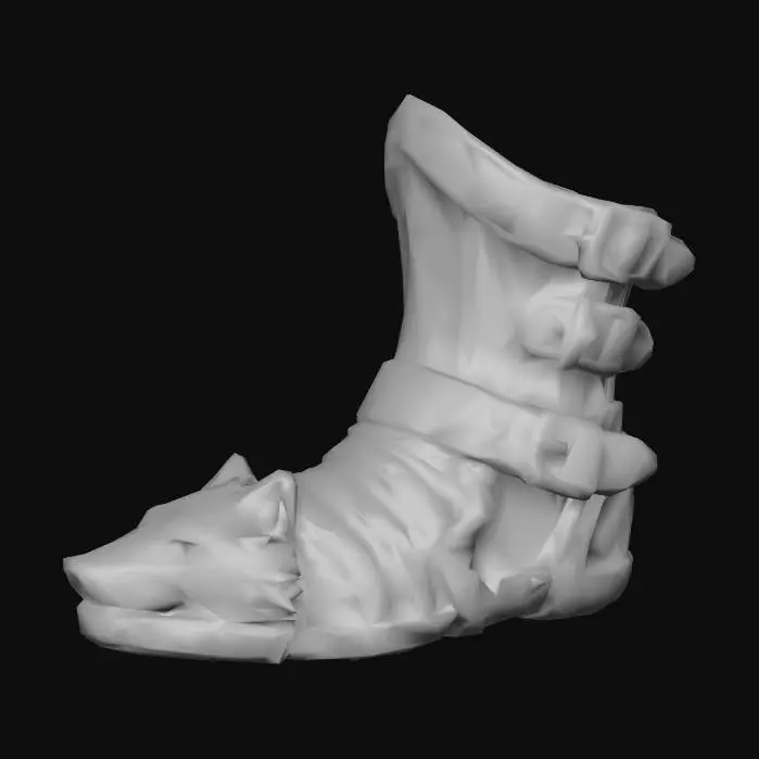 3D model for Meshy_AI_Emerald_Wolf_Boot_1230025332_generate