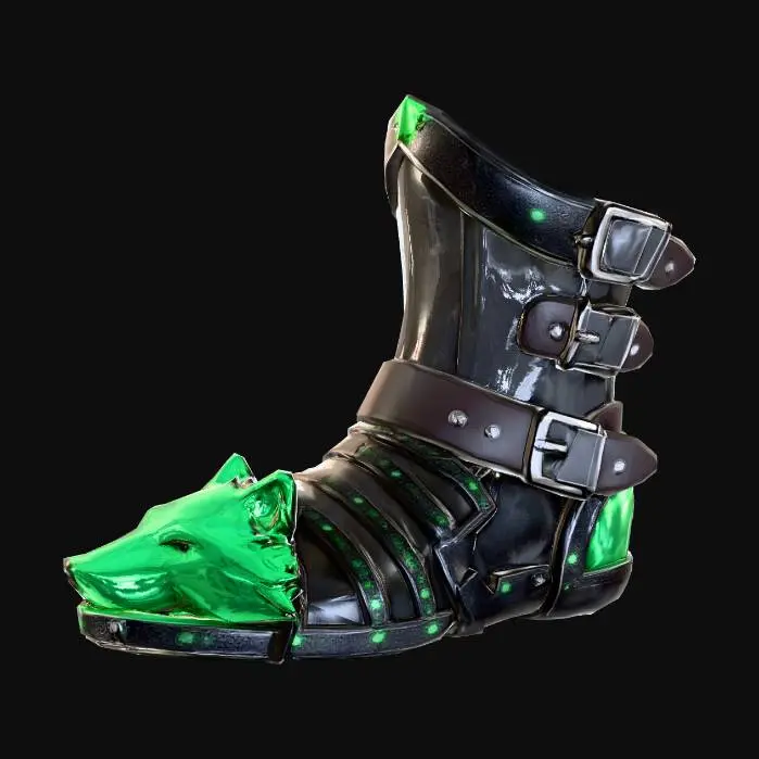 3D model for Meshy_AI_Emerald_Wolf_Boot_1230025332_generate