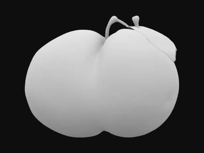 3D model for a glossy juicy peach, high detail, ultra realistic