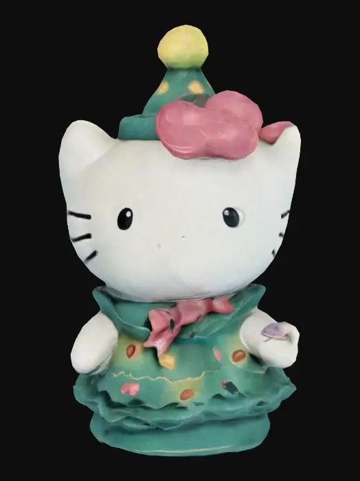3D model for Hello Kitty in a Christmas Tree Party Dress