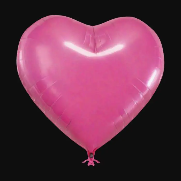 3D model for glossy pink inflatable heart balloon