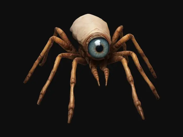 3D model for a gaint eye with 8 legs
