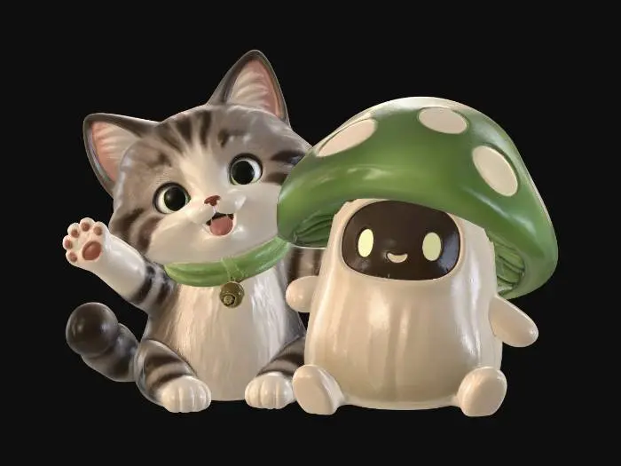 3D model for Whiskers and the Mushroom Companion