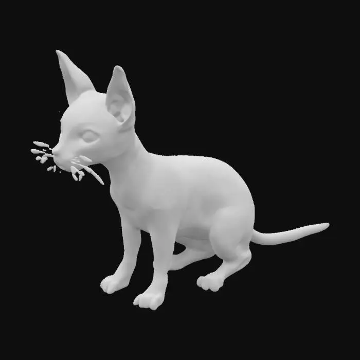3D model for Sphynx cat, tim burton style
