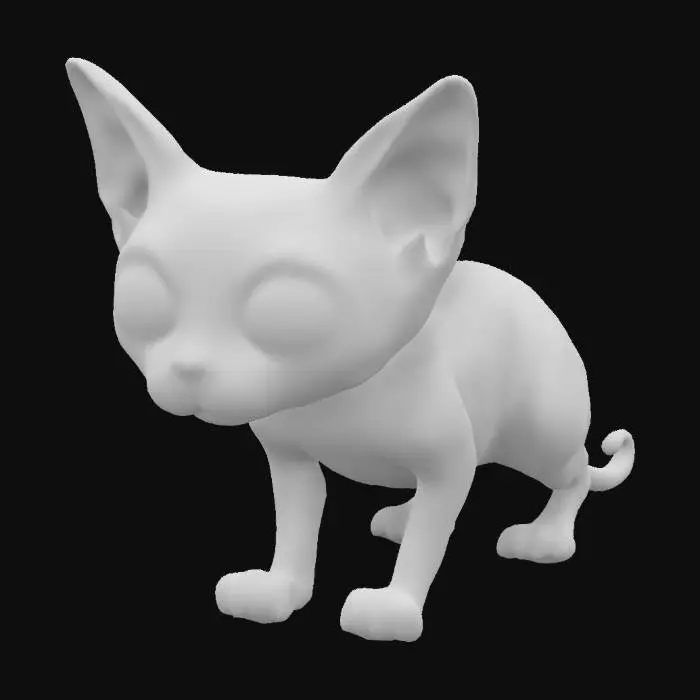 3D model for Sphynx cat, tim burton style