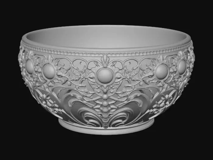 3D model for Ornate Emerald Gold Bangle