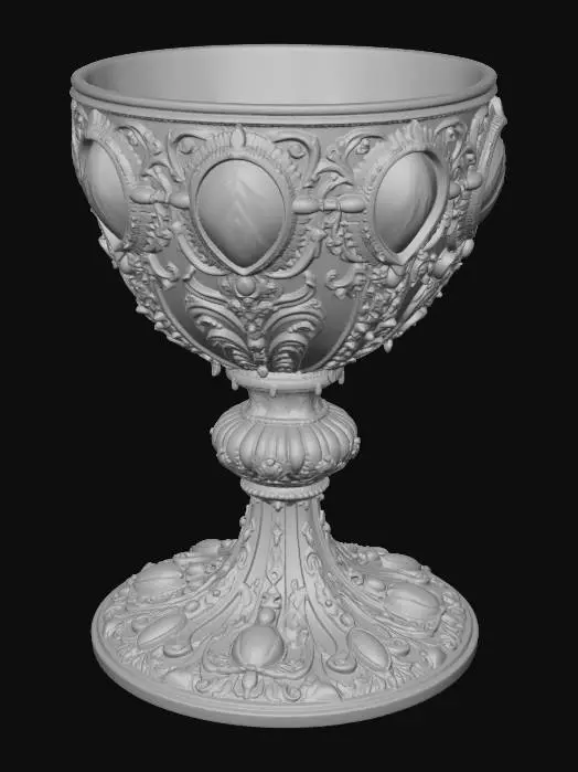 3D model for Gilded Emerald Goblet