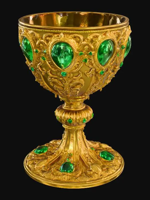 3D model for Gilded Emerald Goblet
