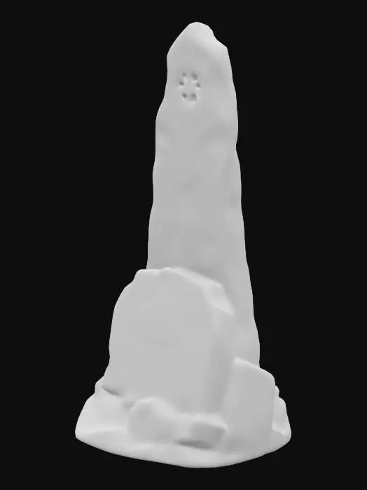 3D model for A big menhir with ancient carved runes