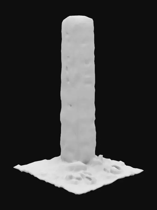3D model for A big menhir with ancient carved runes