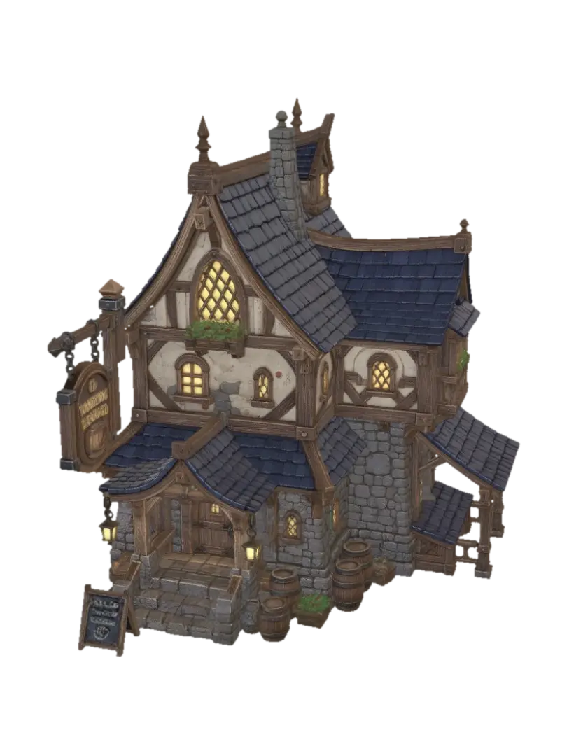 Taverne 1 - Drinking 3D model, vytvořený pomocí AI