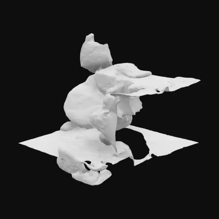 3D model for small waterfall in a stream of water in a river