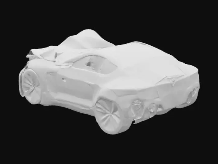 3D model for nice car that crash with truck and the lady was fallan down with blood
