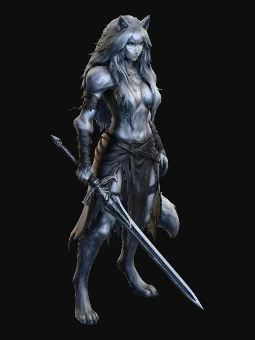 3D model for Female Great Grey Wolf Sif