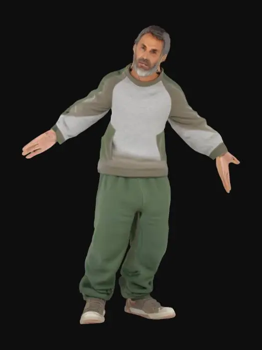 3D model for Scruffy Survivor in Green