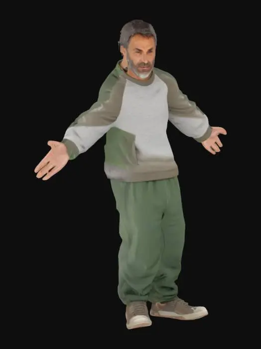 3D model for Scruffy Survivor in Green