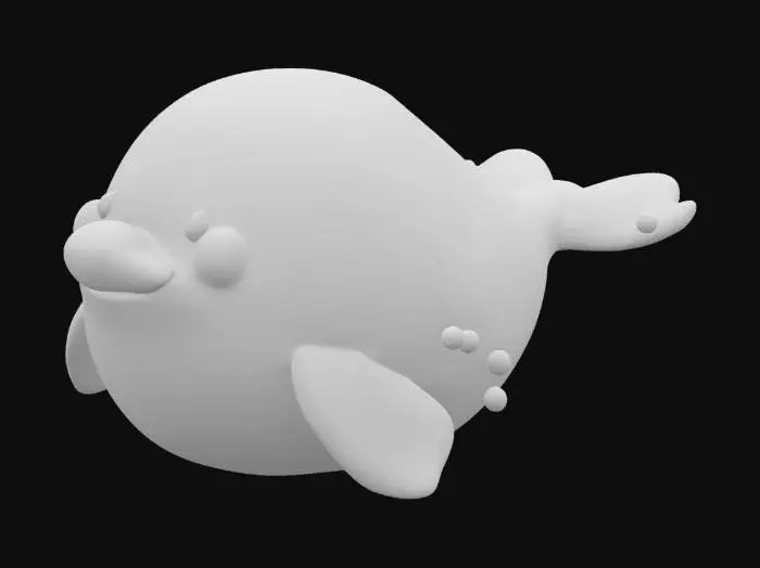 3D model for cute chubby beluga