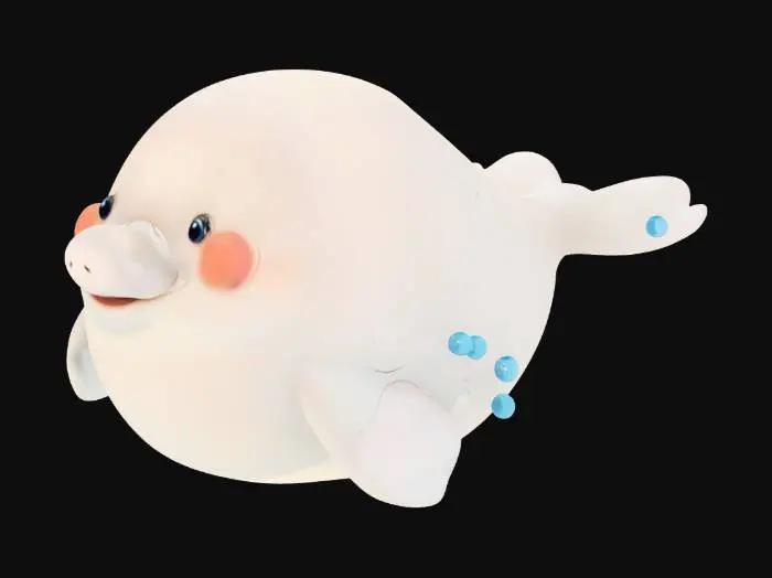 3D model for cute chubby beluga