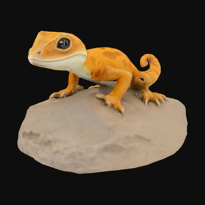 3D model for cute sandy lizard