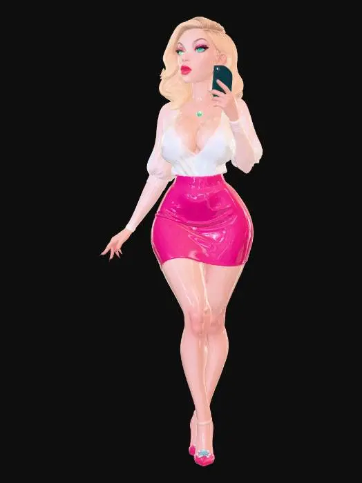 3D model for Selfie in a Pink Ensemble