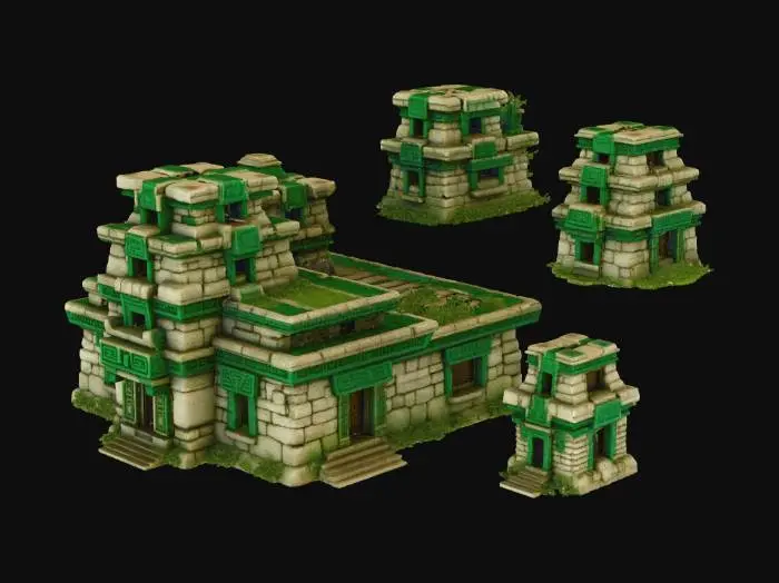 3D model for Ancient Stone Temple Render