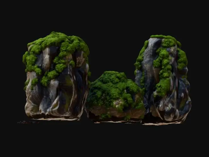 3D model for Rock Formations with Vegetation