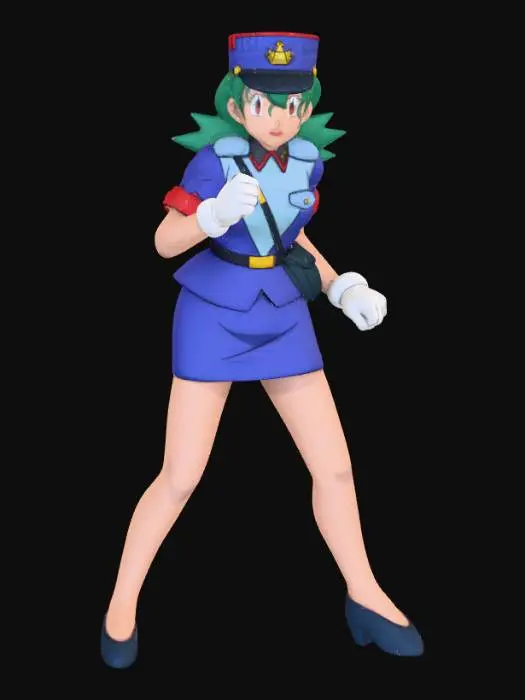 3D model for Officer in Blue Uniform