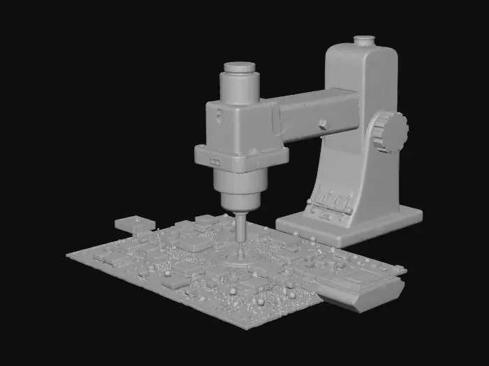 3D model for 一个PCB加工的模型