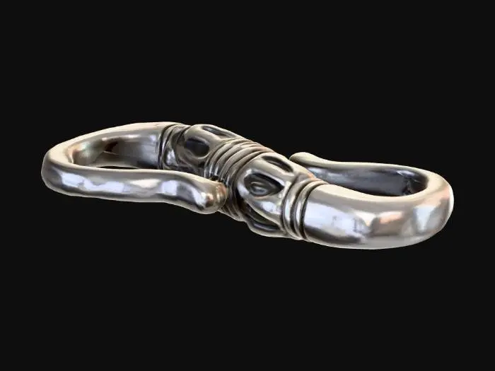3D model for Curved Silver Hook