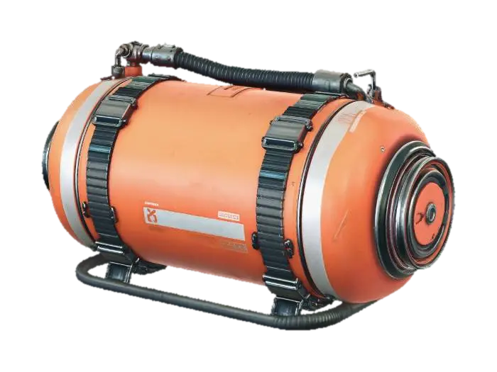 Orange Dive Tank - Submarine 3D model, vytvořený pomocí AI