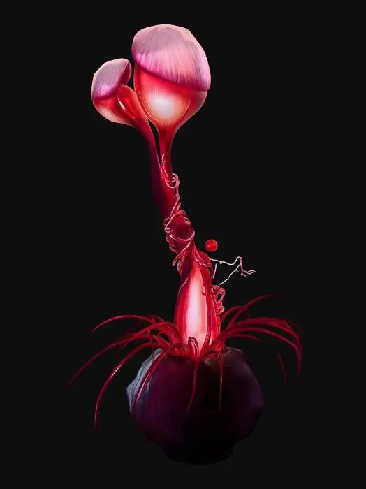 3D model for Red Alien Plant 05