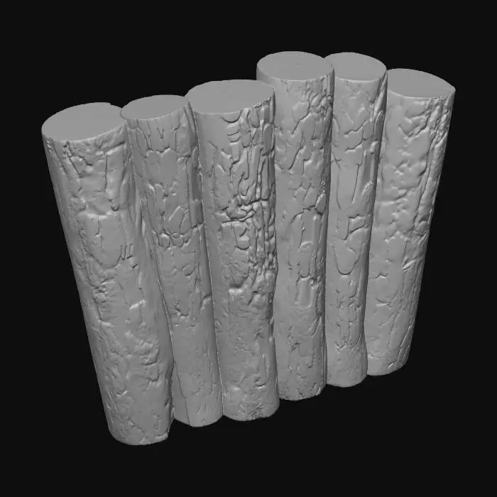 3D model for Log Wall 01