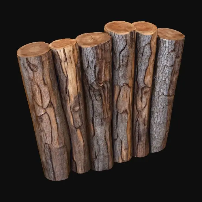 3D model for Log Wall 01