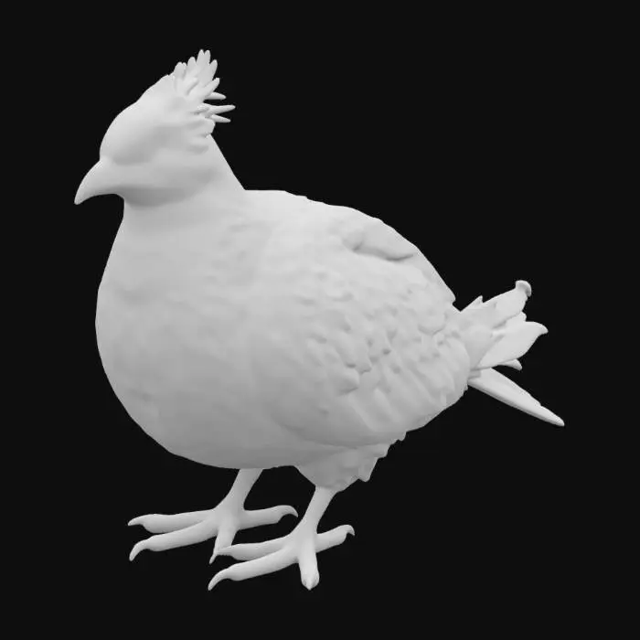 3D model for Very realistic Himalayan Quail (dark grey in colour) with very easily riggable body parts including wings and mouth