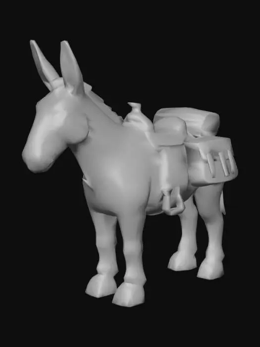 3D model for a mule (rpg character), PS2 graphics