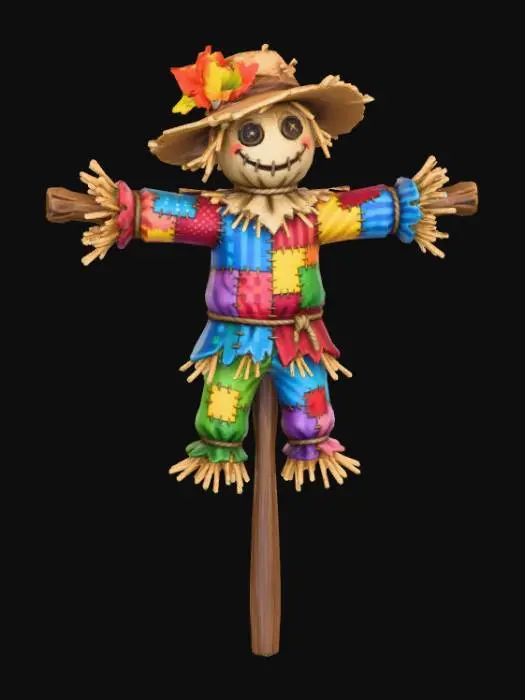 3D model for A scarecrow, stylized fantasy art