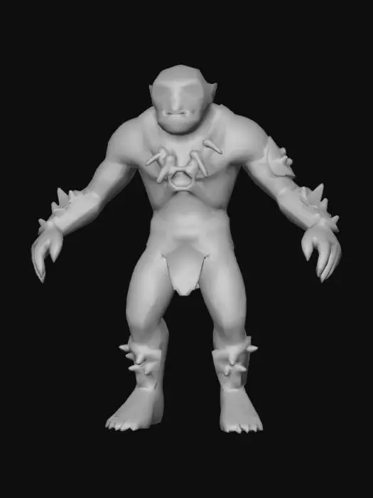 3D model for a troglodyte (rpg character), no weapon, PS2 graphics